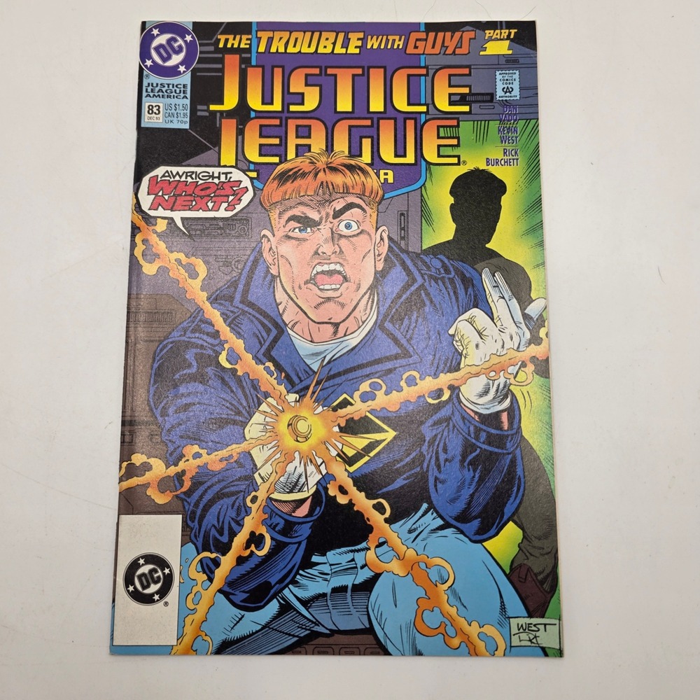 DC Justice League America 83 Guy Gardner Trouble With Guys 1993 Mortal Kombat Ad
